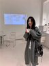 KPEX長(cháng)款毛衣開(kāi)衫外套女2026新款韓系女加厚毛衣灰色粗針麻花針織外套 灰色 L 【建議110-125斤】 曬單實(shí)拍圖