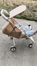 尼約德遛娃神器0-6歲可坐可躺輕便秒折疊新款兒童寶寶外出溜娃口袋推車(chē) 基礎款香檳金可折疊單手拎無(wú)餐盤(pán) 曬單實(shí)拍圖