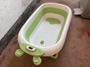 勞可里尼（NOCOLLINY）嬰兒洗澡盆 可折疊寶寶浴盆新生兒用品 洗澡神器躺托 浴架 【清新綠】+懸浮墊+大禮包 材質(zhì)：食品級PP原料，安全無(wú)異味 曬單實(shí)拍圖
