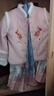 十月媽咪過(guò)年拜年服女童兒童漢服冬裝女寶加厚連衣裙明制套裝 櫻花粉 170 曬單實(shí)拍圖