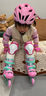 米高輪滑鞋兒童溜冰鞋女童初學(xué)中小學(xué)滑輪滑冰旱冰鞋直排輪S3套裝粉S 曬單實(shí)拍圖