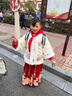 羅蒙漢服女童拜年服冬款明制漢服過(guò)年衣服馬面裙演出服 米白色套裝140 曬單實(shí)拍圖