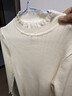 朵以2025冬季新款甜美肌理感鏤空提花木耳邊立領(lǐng)修身針織打底衫 奶油米 L 曬單實(shí)拍圖