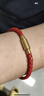 周大福 男款 不銹鋼扣手繩/皮繩 紅色 18.75cm YB19 曬單實(shí)拍圖