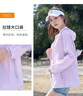 防曬衣女夏季薄款透氣戶(hù)外騎車(chē)釣魚(yú)遮陽(yáng)連帽長(cháng)袖防曬服衫短款外套 淺紫色【清新透氣】 M 建議80-95斤 曬單實(shí)拍圖