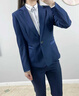 晨芙職業(yè)西裝女套裝氣質(zhì)英倫風(fēng)商務(wù)前臺面試正裝小西服外套工裝工作服 藍色外套+西褲 S 建議80-90斤 曬單實(shí)拍圖