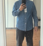 京東京造【純棉牛仔】長(cháng)袖襯衫男2026新款休閑情侶外套 中藍色M 曬單實(shí)拍圖