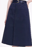 Navigare意大利小帆船女士半身裙秋季休閑百搭中裙純棉時(shí)尚通勤顯瘦A字裙 海軍藍 L 曬單實(shí)拍圖