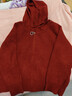 皮爾卡丹羊毛衫小個(gè)子短款針織開(kāi)衫女帶帽拉鏈秋冬加厚毛衣外套寬松慵懶風(fēng) 紅色 L 108-118斤 曬單實(shí)拍圖