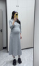 Sellynear孕婦春裝2026新款連衣裙時(shí)尚修身顯瘦翻領(lǐng)中袖針織裙 月光花灰 M 曬單實(shí)拍圖