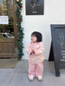 G.duck小黃鴨一周歲禮服寶寶衣服嬰兒分體套裝春秋兒童漢服唐裝小女孩 粉紅色 90 尺碼1~2歲【 80-90cm】cm 曬單實(shí)拍圖