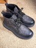奧康馬丁靴男春季新款側拉鏈高幫防滑皮鞋男士厚底增高休閑工裝靴男 墨玉黑 41 曬單實(shí)拍圖