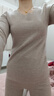 如鉆德絨保暖內衣女加絨加厚羊毛蠶絲發(fā)熱女士保暖內衣秋衣秋褲套裝 卡其【羊毛+蠶絲】 L 【115-130斤】 曬單實(shí)拍圖