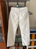 優(yōu)衣庫常規款女裝直筒牛仔褲/中腰水洗產(chǎn)品休閑褲子479004 482279 482279/01乳白色 26 /160/66A 曬單實(shí)拍圖