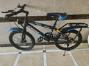 津馳遠兒童自行車(chē)6-12-15歲學(xué)生中大童車(chē)18寸20寸碟剎減震單車(chē)變速男孩 車(chē)燈款丨黑藍色+單速+雙碟剎+輻條輪 18寸【身高115-140cm】約6-10歲 曬單實(shí)拍圖