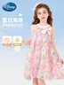 迪士尼女童公主裙夏季海邊度假風(fēng)背心裙女孩連衣裙裙子TD2EQ010 粉120 曬單實(shí)拍圖