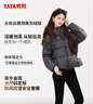 鴨鴨云朵羽絨服女飄帶泡芙2025年冬季新款短款洋氣小個(gè)子面包外套 月光灰 S 曬單實(shí)拍圖