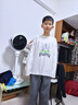 左西男童T恤長(cháng)袖兒童純棉春秋裝2026新款男孩大童打底衫上衣 白色 160 曬單實(shí)拍圖