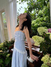 禾戀淑吊帶連衣裙海邊夏季新款2026女裝度假裙長(cháng)裙純欲藍色裙子甜美風(fēng) 格紋吊帶連衣裙【藍色】 M 【建議95-110斤】 曬單實(shí)拍圖