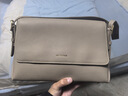 百麗女包真牛皮質(zhì)感單肩包送禮OL通勤小方包M8605DX5 灰色 曬單實(shí)拍圖