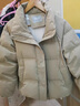 雪中飛短款羽絨服女時(shí)尚小個(gè)子休閑百搭舒適立領(lǐng)加厚保暖外套卡其色  M 曬單實(shí)拍圖