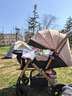 安貝尼嬰兒推車(chē)輕便可坐可躺0-3-6歲手推車(chē)四輪減震折疊寶寶雙向嬰兒車(chē) 至尊款-卡其色（四輪橡膠+四輪減震+大禮包） 曬單實(shí)拍圖