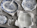 富玉景德鎮高顏值青花瓷玲瓏餐具套裝高級感喬遷家用輕奢陶瓷碗碟 萬(wàn)壽蓮套裝（釉下彩） 58頭 曬單實(shí)拍圖