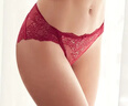 曼妮芬浪漫蕾絲女士低腰三角褲輕透薄內褲女系帶鏤空底褲禮物20710227 紅色 1條 M (160/90) 曬單實(shí)拍圖
