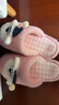 名創(chuàng  )優(yōu)品（MINISO）棉拖鞋情侶室內家居毛絨保暖包頭男女款秋冬季 石英粉 38-39 曬單實(shí)拍圖