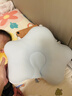 盟石（cute stone）定型枕嬰兒0-6個(gè)月睡圓頭嬰兒定型枕頭0-1歲糾正頭型新生兒童枕頭 白藍 【0-6個(gè)月】10A抗菌-可換洗枕頭套 0-2歲寶寶定型枕頭可機洗 曬單實(shí)拍圖