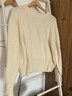 MUJI女式  羊絨混紡 圓領(lǐng)毛衣 女款冬季 針織衫打底衫女裝  BAH91C4A 米白色 XL (165/92A) 曬單實(shí)拍圖