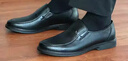 紅蜻蜓男鞋新款男士爸爸一腳蹬軟面皮商務(wù)休閑皮鞋男WTA42860 黑色42 曬單實(shí)拍圖