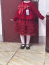 迪士尼（Disney）女童連衣裙加厚保暖小女孩秋冬紅色拜年服時(shí)髦蓬蓬公主裙子新年裝 紅色 120 【建議身高115-125cm,體重40-50斤】 曬單實(shí)拍圖