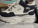 男鞋秋冬季2025新款透氣高幫運動(dòng)鞋潮流百搭厚底休閑老爹鞋子男款 白藍色 41 曬單實(shí)拍圖