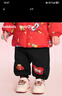 巴拉巴拉童裝兒童加絨長(cháng)褲男童女童紅色新年拜年服福氣保暖童褲 曬單實(shí)拍圖