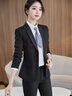 特洛曼黑色西裝套裝女職業(yè)裝正裝面試正裝大學(xué)生工作服西服外套兩件套 曬單實(shí)拍圖
