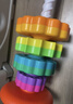 樂(lè )樂(lè )魚(yú)（leleyu）早教兒童玩具彩虹疊疊轉轉樂(lè )套疊圈1-3歲寶寶益智男女孩生日禮物 曬單實(shí)拍圖