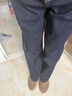 朗文斯?。↙.WEST）窄版闊腿牛仔褲女2025冬季新款百搭寬松顯瘦直筒褲長(cháng)褲 藏青 S 曬單實(shí)拍圖