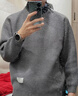 倉石一樹(shù)潮流美式假兩件毛衣男士2026春季加厚慵懶風(fēng)襯衫領(lǐng)針織衫 淺灰色 XL 曬單實(shí)拍圖