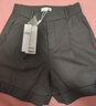 歐莎（OSA）灰色高腰直筒西裝褲休閑a字五分短褲女夏季薄款寬松顯瘦 灰色 XS 曬單實(shí)拍圖
