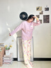 媞妮歐（DINIO）2026新款純棉帶胸墊睡衣女款春秋季長(cháng)袖圓領(lǐng)家居服套裝甜美休閑 曬單實(shí)拍圖