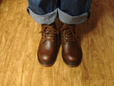 馬登瘋馬皮馬丁靴男秋美式復古工裝靴棕色英倫風(fēng)休閑中幫真皮靴子 蜜蠟色 42 (260mm) 曬單實(shí)拍圖