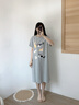 貓人【100%純棉】睡裙女士睡衣女春夏短袖長(cháng)裙抑菌防螨家居服外穿新品 曬單實(shí)拍圖