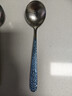 萊柏頓食品級純鈦勺子家用高檔吃飯勺一人一勺調羹湯勺喝粥勺兒童輔食勺 藍色錘紋勺*1支【含鈦≥99.8%】冰花結晶 曬單實(shí)拍圖
