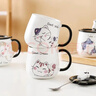 品喻（PINYU）杯子馬克杯咖啡杯陶瓷杯高顏值水杯家用大容量帶蓋勺沖泡杯小藍貓 曬單實(shí)拍圖