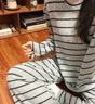 南木熊睡衣女秋冬德絨家居服套裝韓版條紋圓領(lǐng)長(cháng)袖保暖打底衫女可外穿 條紋睡衣L碼【100-120斤】 曬單實(shí)拍圖