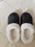 樸西冬季復古博肯防水可拆洗女士棉拖鞋可外穿保暖 礁石黑 40-41 曬單實(shí)拍圖