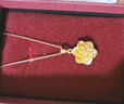 中國黃金（CHINA GOLD）黃金吊墜女款牡丹花金項鏈繁花送媽媽足金女友老婆情人母親節禮物 簡(jiǎn)約版吊墜/品牌禮盒丨約1.13g 曬單實(shí)拍圖