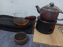 日式溫茶爐套裝溫茶器圍爐煮茶家用暖茶爐蠟燭加熱保溫耐熱玻璃壺 HH黑陶禪風(fēng)溫茶爐+送燭托+10顆蠟燭+玻璃側把公道杯 溫茶暖茶器 曬單實(shí)拍圖
