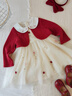 戴維貝拉（DAVE＆BELLA）兒童裙子春裝新款女童假兩件網(wǎng)紗裙女寶寶公主裙小童毛衣連衣裙 紅色【現貨】 110 cm（建議身高100-110cm） 曬單實(shí)拍圖